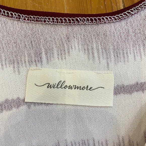 NWOT Willowmore Asymmetrical Burgundy and White Striped Dress - Picture 5 of 16